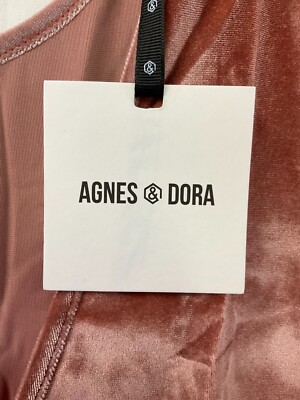 Agnes And Dora Jumper Dress Womens Size XL Rose Gold Velvet Limitless Sleeveless
