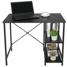 36" Home Office Computer Desk With Shelves Save Space Study Workstation Indoor