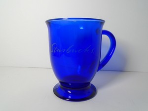 starbucks blue glass cup