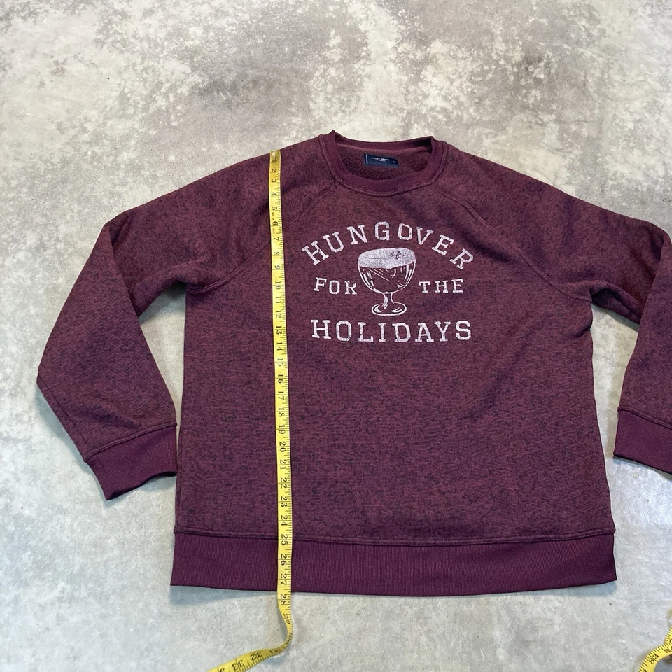 Lucky Brand Sweatshirt Womens XL Hungover for the Holidays Pullover Burgundy - Image 3 of 4