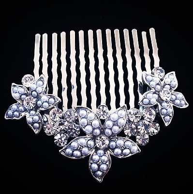 USA Hair Comb Medium using Swarovski Crystal Pin Vintage 