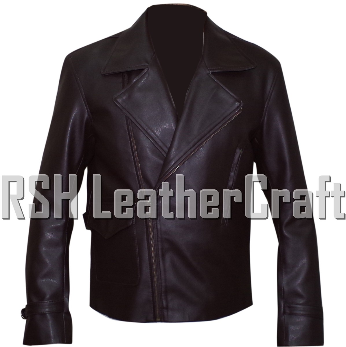 Men's Distressed Brown Biker Real Leather Motorcycle Captain