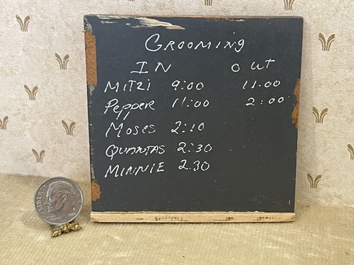 Dollhouse 1:12 scale Pet Groomer chalkboard Sign That Needs Trim - Picture 4 of 6