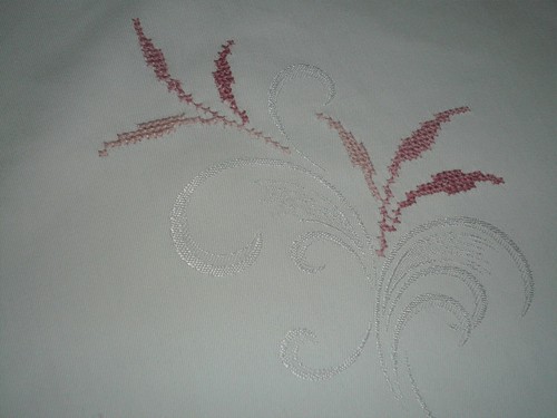 Super centrotavola damascato 106 cm / 106 cm fatto a mano ottimo shabby chic - Foto 4 di 12