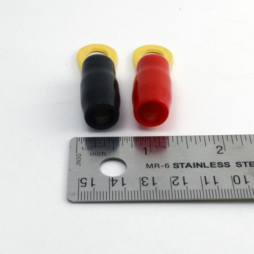 Mirasonic Gold Plated Ring Terminal 4 AWG Gauge 5/16" Stud 8 pcs (4 RED 4BLACK) - Picture 7 of 7