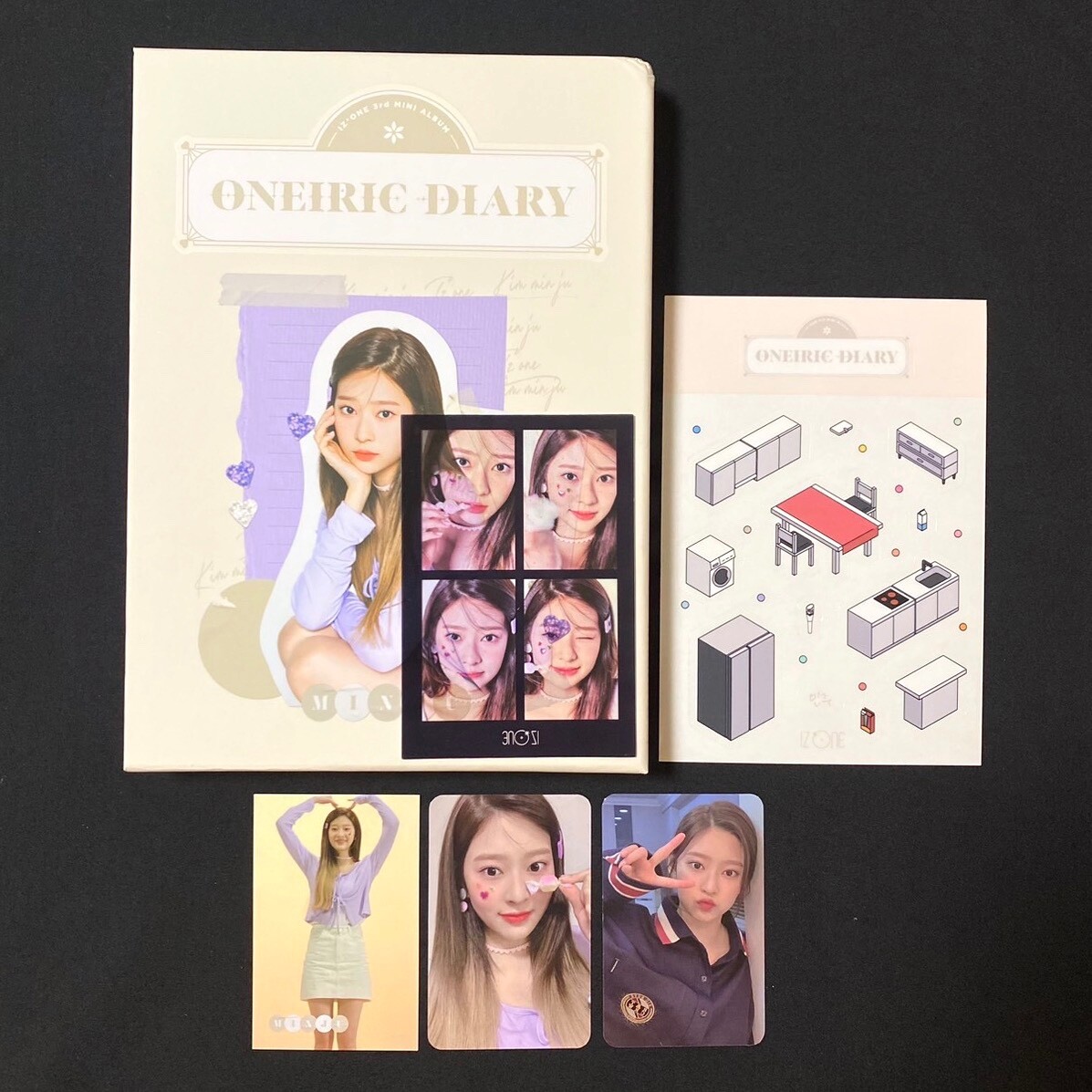 iz*one 3rd Mini Album oneiric diary Minju set Diary ver. + 4