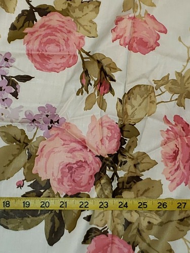 Tessuti Lascot Rosa Giallo Marrone Bianco Floreale 47"larghezza × 215"lunghi - Foto 5 di 5