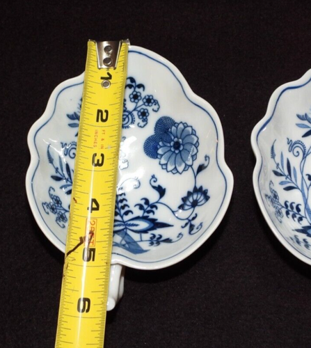 ZWEI Vintage blaue Donau Zwiebel Blattform Süßigkeiten Nuss Schalen Band Banner Japan - Bild 8 von 10