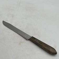 VTG Robinson Butcher Knife 7" Blade Stainless Steel Wood Handle USA MCM Kitchen