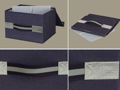 Organizador de almacenamiento plegable azul marino para artículos de tela pequeños + medianos - Imagen 34 de 40
