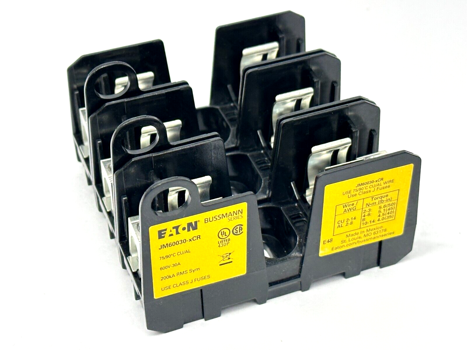 Eaton JM600303CR Bussmann Class J Fuse Holder 30A 600V eBay