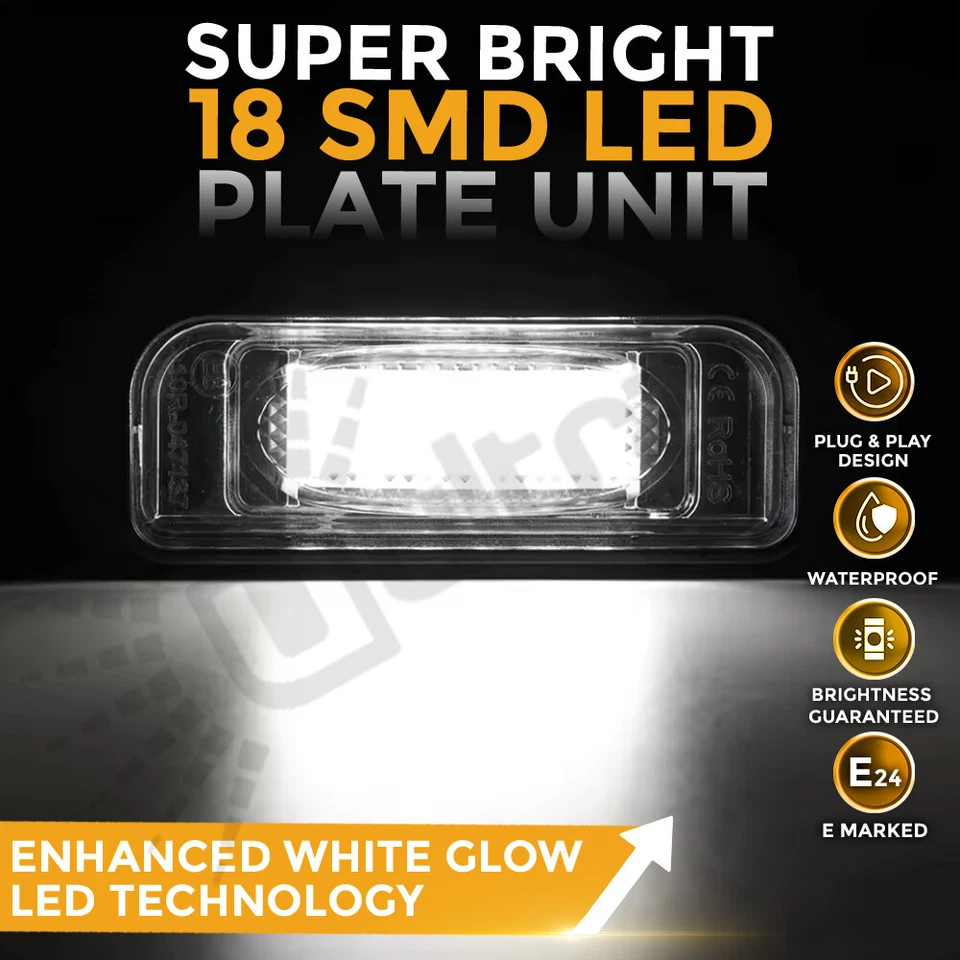 2x Mercedes Benz S W220 LED matrícula bombillas lámparas xenón blanco Foto 2 de 4