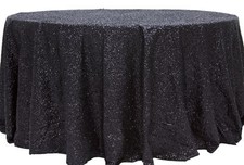 5 SEQUIN TABLECLOTHS 108" ROUND 48" TABLE 3 COLORS WEDDING OVERLAY MADE in USA