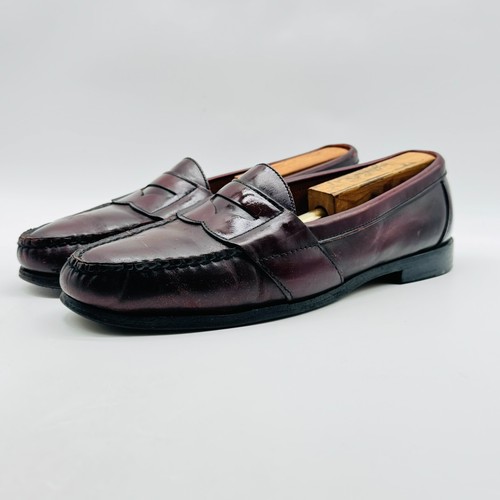 Cole Haan Loafers Mens 9 Brown Burgundy Leather Penny Casual Vintage Shoes - Picture 4 of 12