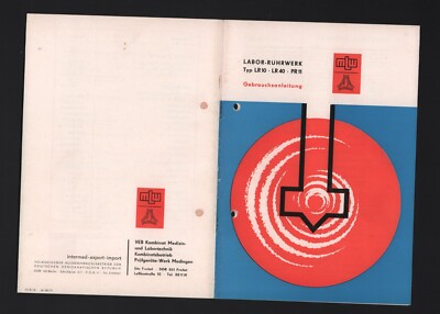 ILMENAU, Prospekt 1971, VEB MLW Labor-Technik Ilmenau Labor-Rührwerk Typ LR 10 L