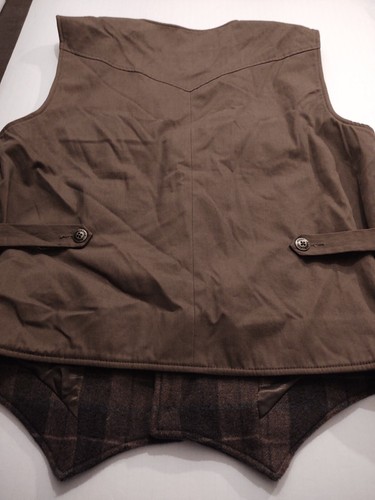 MILLER RANCH Men's XL Brown Plaid VEST THICK WOOL Front, THICK CANVAS Back - Picture 7 of 7