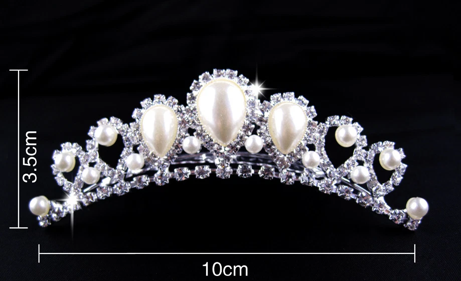 Neuf ! Diadème Peigne Bijou argenté à perles et à strass D02 - Photo 2/4