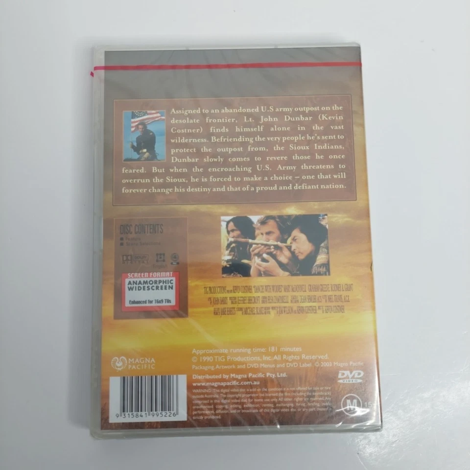 Dances With Wolves  DVD PAL Region 4 Brand New & Sealed (Kevin Costner 1990) - Image 4 of 4