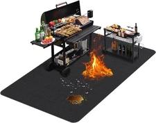 Large 76 x 52 inches Under Grill Mats for Outdoor Grill | Double-Sided Firepr...