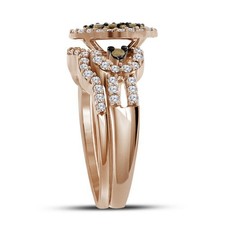 10kt Rose Gold Womens Round Brown Diamond Bridal Wedding Engagement Ring Ba