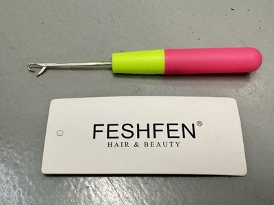 NEU FESHFEN Haarverlängerung & Flechtriegel Haken Häkelnadel Haarschlaufe Werkzeug