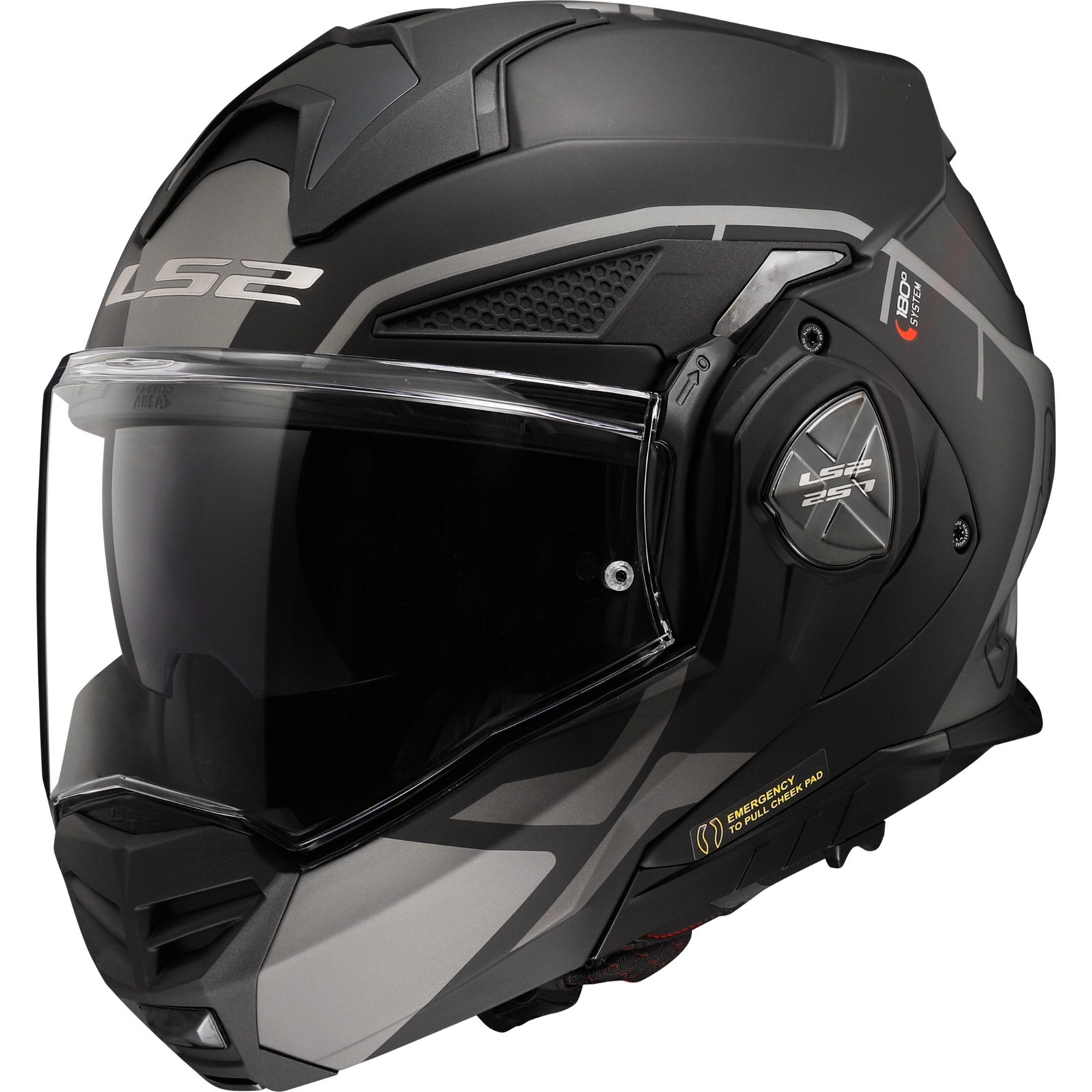 LS2, Klapphelm Motorrad ADVANT X METRYK Matt Titanium, L, Schwarz / Grau | Beschlaghemmend - Bild 5