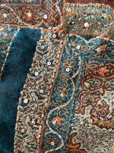 Large Kani Jamavar Paisley Shawl Grand Style Pashmina Mogul Motif Handmade Item - Picture 9 of 24