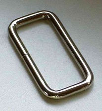 5 x Rechteckring,Schlaufe, E/Nickel, Runddraht, 50x5mm