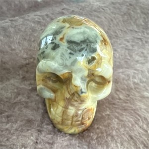 Polished Multicolor Agate Crystal Skull Stone Carving Healing Figurine