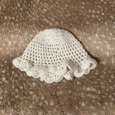 Vintage Cottagecore Cream Crochet Handmade Lil Hat