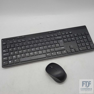 Amazon Basics Full-sized Wireless Keyboard & Mouse Combo, 2.4 GHz USB Receiver,