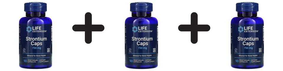 3 x Life Extension Strontium Caps, 750mg - 90 vcaps (185,15 EUR/kg)
