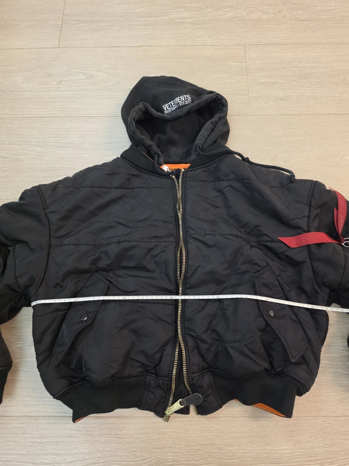 RARE! Vetements X Alpha Industries Cropped Bomber Jacket Size L - product detail image 7
