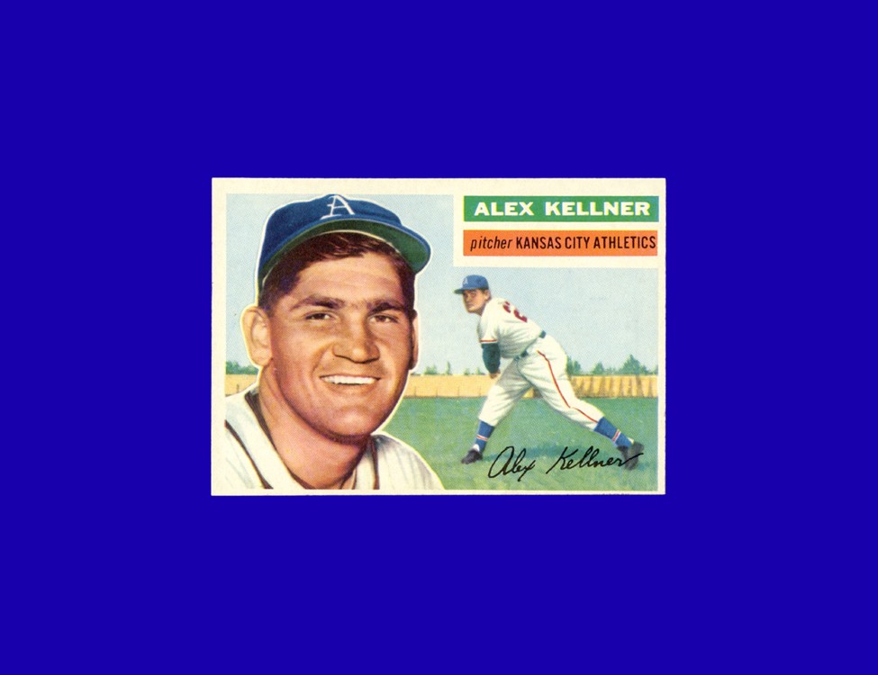 1956 Topps Alex Kellner #176 - Kansas City Athletics - RARE WHITE Back - NM-MT+