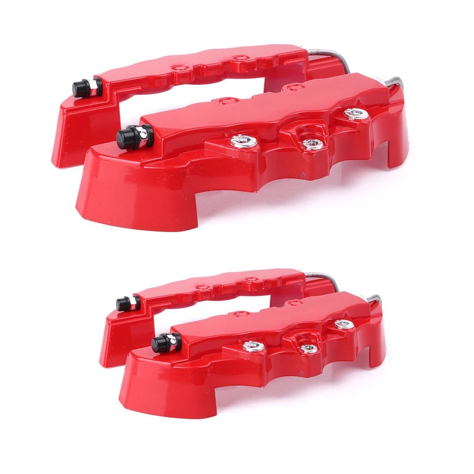 Juego de 4 piezas de cubierta de pinza de coche 3D de freno de disco rojo para rueda de 16-17" Foto 2 de 4