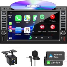 6.2" Double 2 Din CD DVD Player Apple CarPlay GPS Car Stereo Touch Bluetooth AM