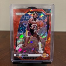 2024 - 2025 Panini Prizm Magic Johnson Red Ice Parallel #294 Legend Lakers