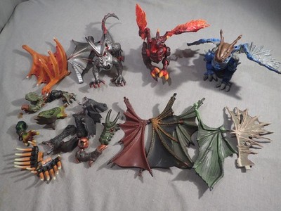 Mega Bloks Fire & Ice Dragon Metallic StoneBurner Graveyard Lot Read