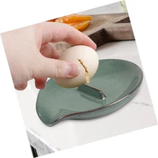 Egg Cracker Spoon Holder, Spoon Rest for Kitchen, Ceramic Spoon Holder for St...