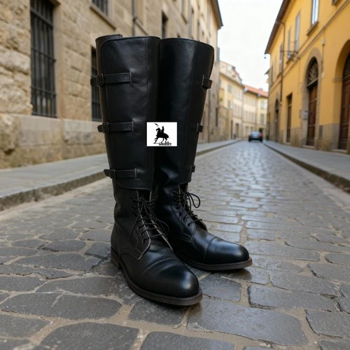 WW1 BRITISH ARMY MILITARY HORSE RIDING OFFICER BUCKLE BOOTS - All Size available