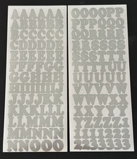 Unbranded SILVER UPPER LOWER ALPHABET NUMBER Stickers 4 Sheets