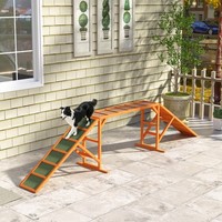 Pawhut Hunde Agility Steg Agility-AusrüStung FüR Hunde Mit Sicherheitsstange