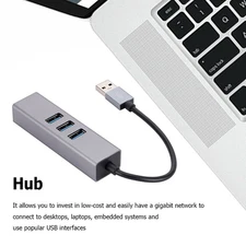 3-Port HUB To Transmit USB3.0/Type-C to RJ45 Gigabit Ethernet Hub Converter Card