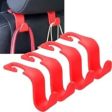 Car Seat Headrest Hook 4 Pack Hanger Storage Organizer Universal for Handbag Red