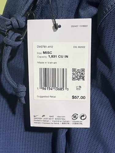 Nike Academy Team Backpack Storm Fit Waterproof Bag 30L 2.3 Blue DV0761 410 - Picture 14 of 14