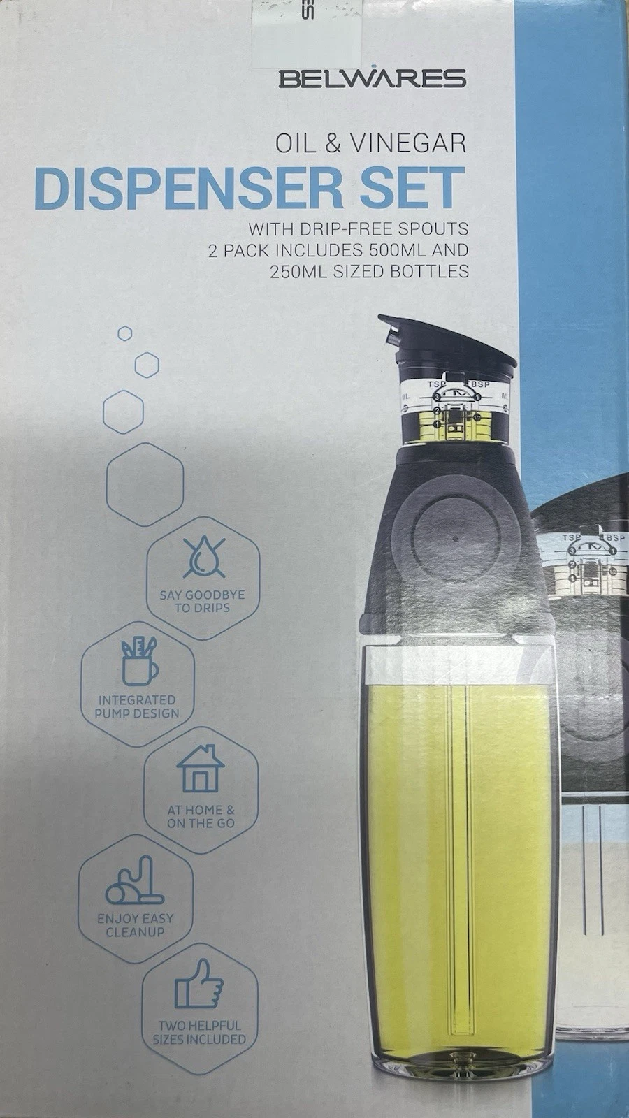 Olive Oil Dispenser Bottle with Pump - Oil Dispenser for Kitchen, Glass Oil a...