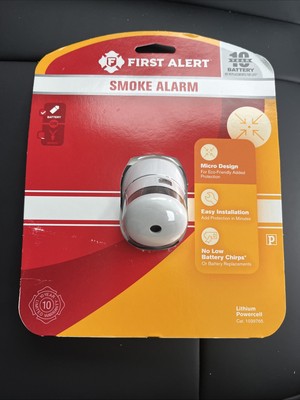 First Alert Smoke Alarm Micro Design Eco Friendly Model P1010 New 10 Year Batt