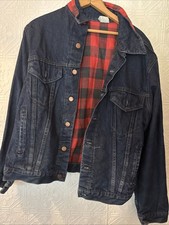 Vintage Steel Flannel Lined Indigo Denim Jacket Men's Size 45 Large Made in USA