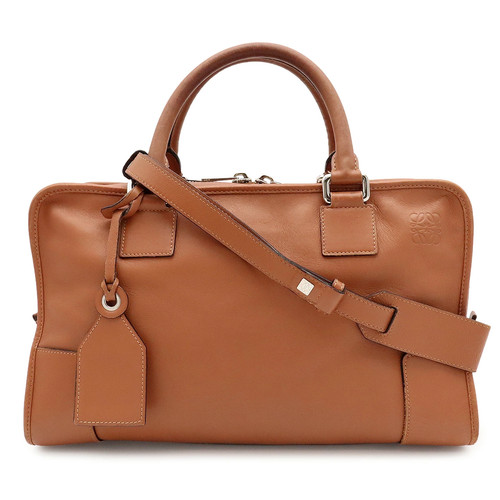 Loewe Amazona 36 352.30.N22 Shoulder Bag Logo Leather Tan Unisex #BLB5181