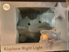 AIRPLANE NIGHT LIGHT cordless ceramic gray Lila  Jack AD1991 uses AAA batteries